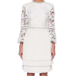 Ted Baker Stefoni Pleated Skirt Lace Wedding Dress